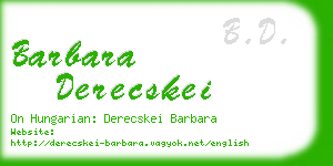 barbara derecskei business card